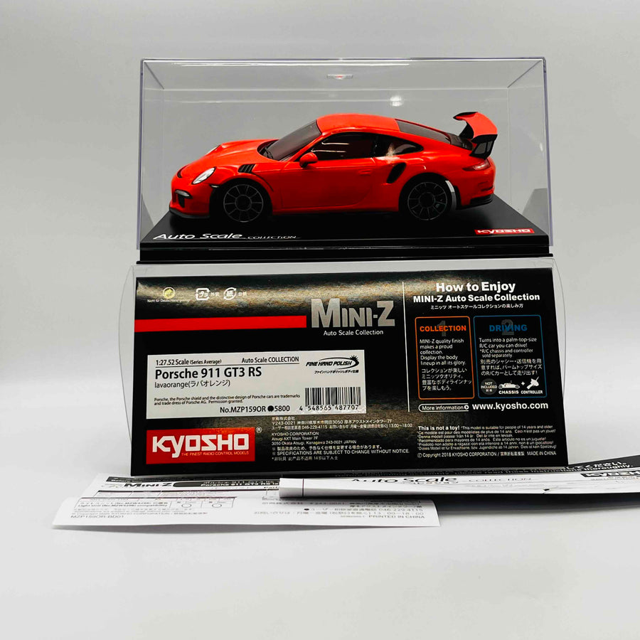Kyosho Mini-z Body ASC MR04N-RM Porsche 911 GT3 RS lavaorange MZP159OR