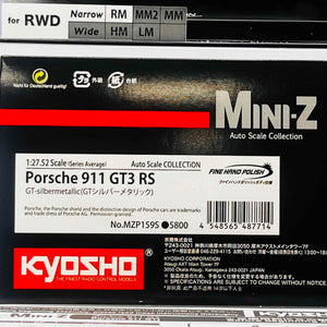 Kyosho Mini-z Body ASC MR04N-RM Porsche 911 GT3 RS GT-silbermetallic MZP159S