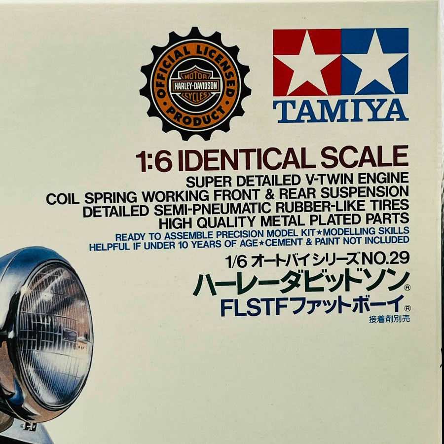 TAMIYA 1/6 Motorcycle Series No. 29 Harley Davidson FLSTF Fat Boy Plastic Model 16029