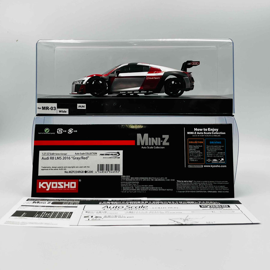 Kyosho MINI-Z Racer ASC MR03RWD Audi R8 LMS 2016 Gray/Red MZP234RGB