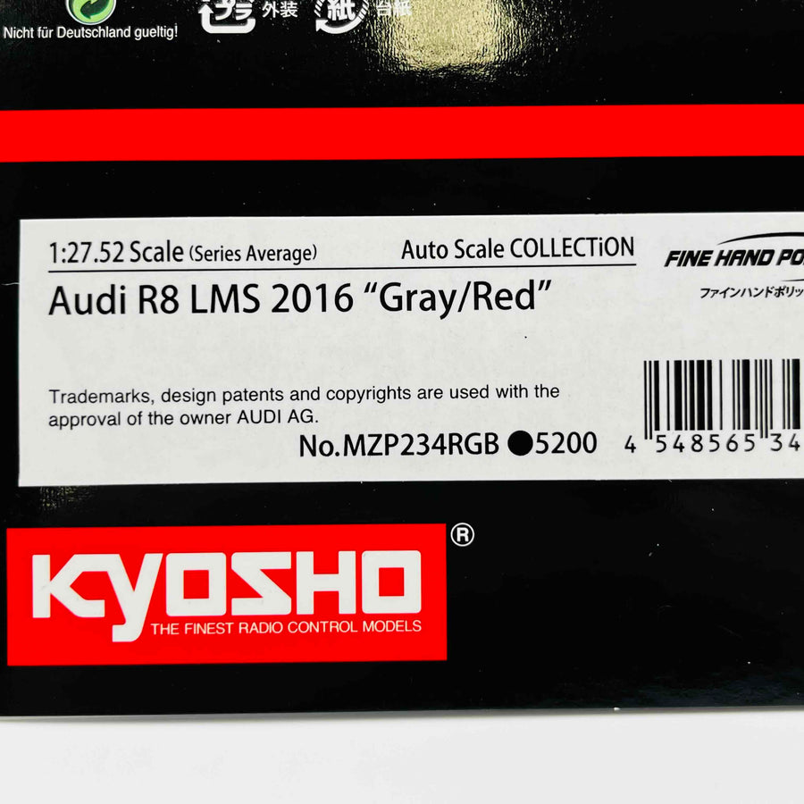 Kyosho MINI-Z Racer ASC MR03RWD Audi R8 LMS 2016 Gray/Red MZP234RGB