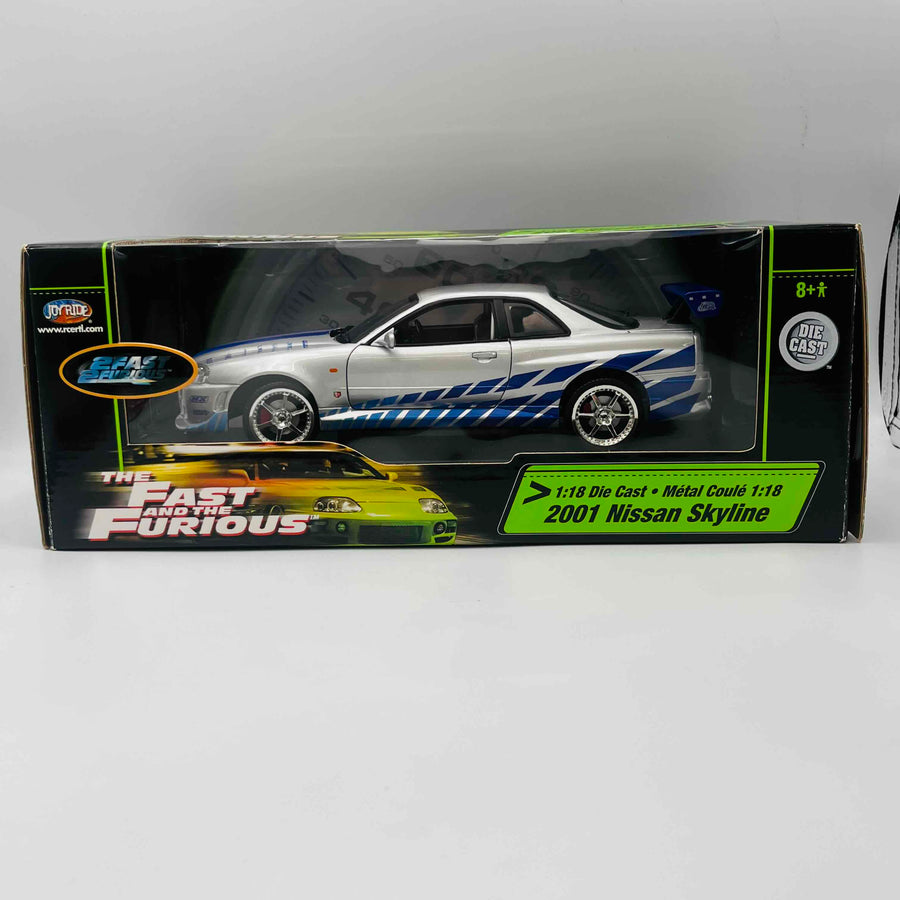 JOY RIDE THE FAST AND THE FURIOUS 1/18 Die Cast Metal Coule 2001 NISSAN SKYLINE