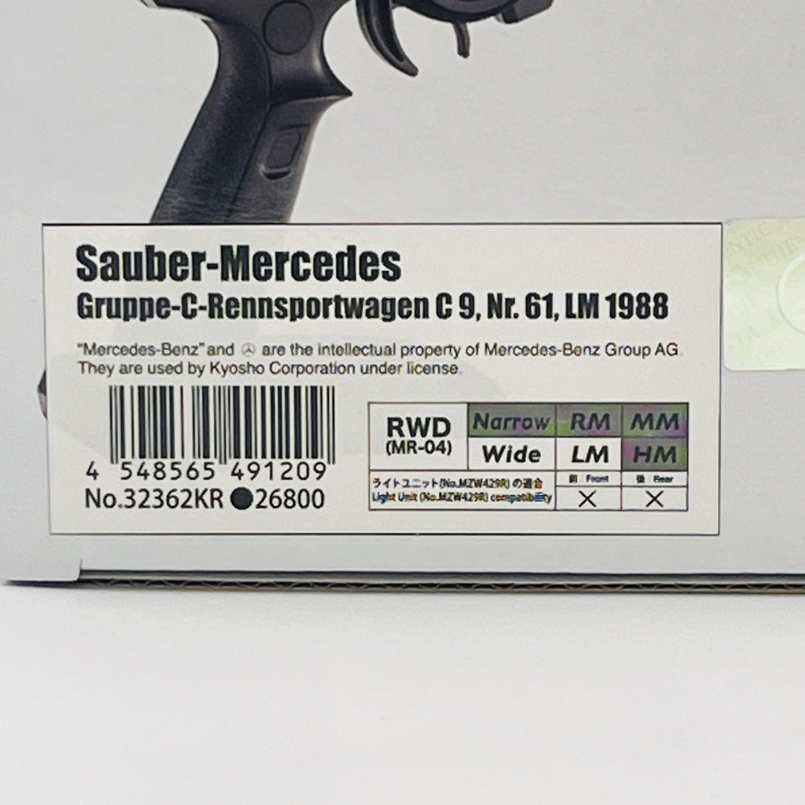 KYOSHO RWD Sauber-Mercedes Gruppe-C-Rennsportwagen C9, Nr.61, LM1988 32362KR