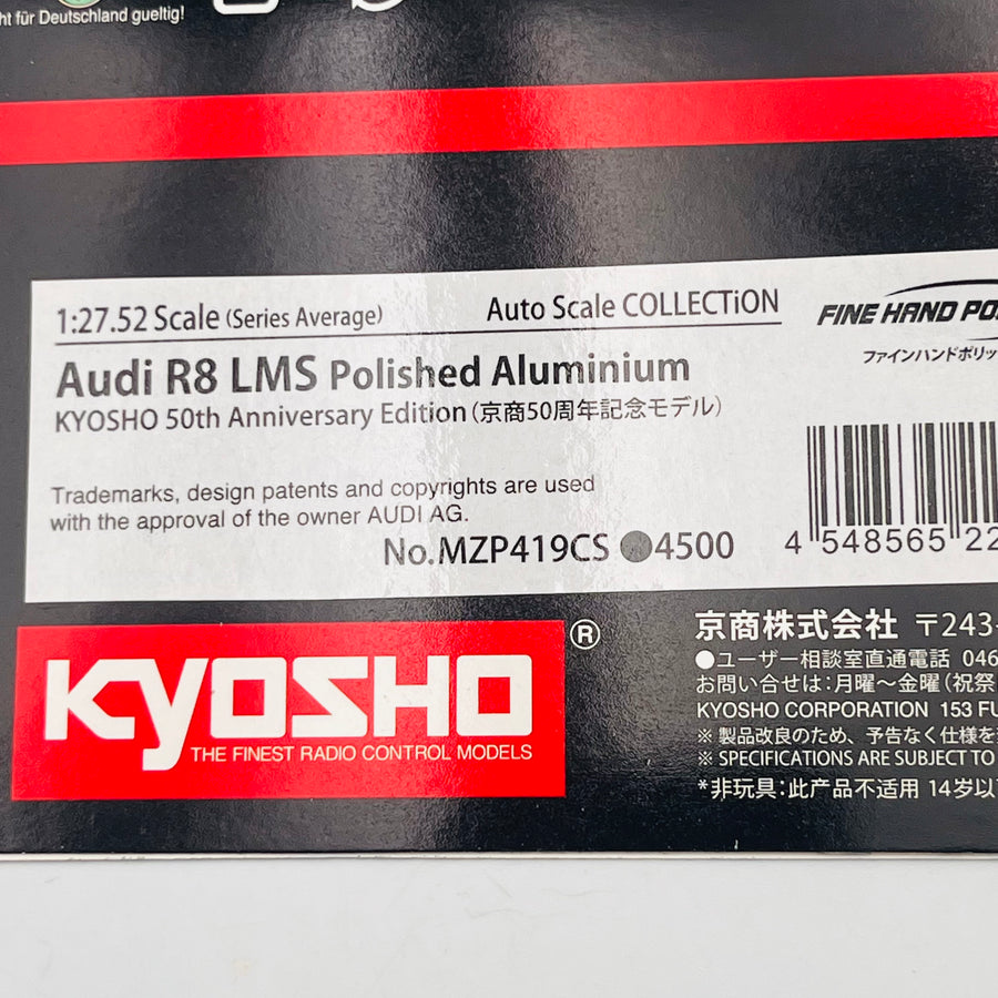 Kyosho Auto Scale Collection Audi R8 LMS 50th Anniversary Chrome Plated MZP419CS