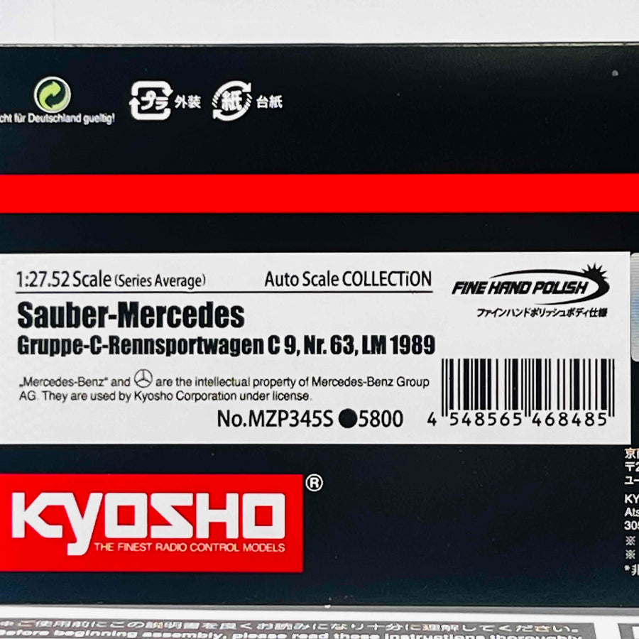Kyosho Mini-z Body Sauber-Mercedes C9 Nr.63 LM1989 MZP345S/343S