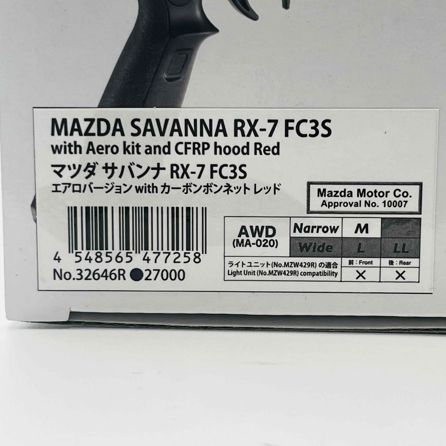 Kyosho MINI-Z AWD MAZDA SAVANNA RX-7 FC3S with Aero Kit  CFRP hood Red 32646R