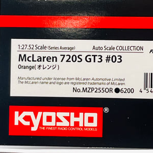 Kyosho Mini-z Body ASC MR04W-MM McLaren 720S GT3 #03 Orange MZP255OR