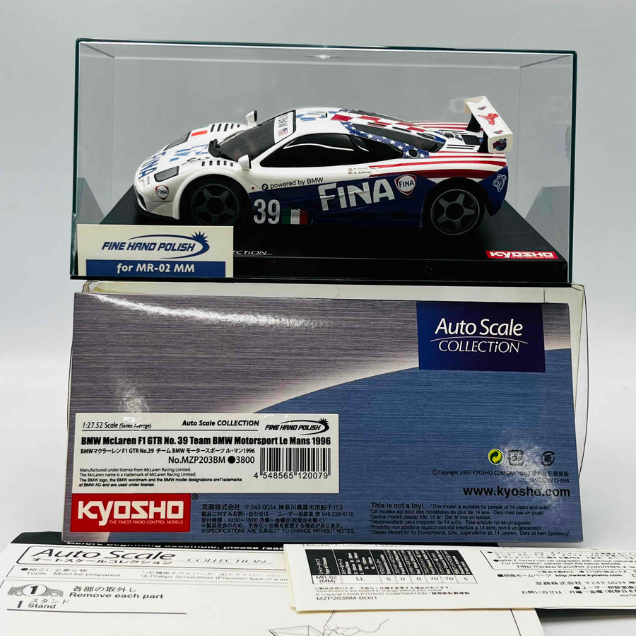 Kyosho Mini-z Body BMW McLaren F1 GTR No.39 Team BMW Motorsport Le Mans 1996 MZP203BM