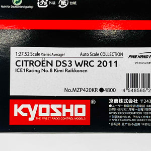 KYOSHO MINI-Z Auto Scale Collection Citroen DS3 WRC 2011 Kimi Raikkonen MZP420KR