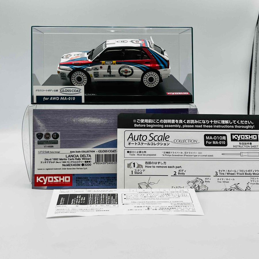 Kyosho Mini-z Body ASC LANCIA DELTA No.4/1992 Monte Carlo Rally Winner MZX402M