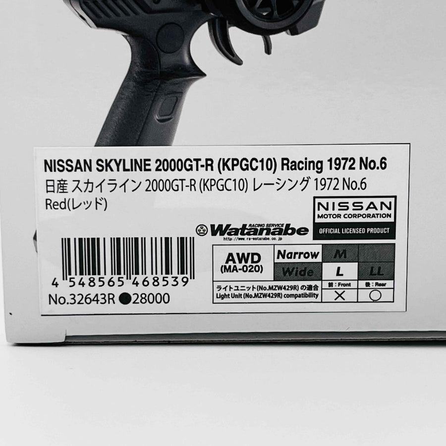 KYOSHO MINI-Z AWD Nissan Skyline 2000GT-R (KPGC10) Racing 1972 #6 Red 32643R