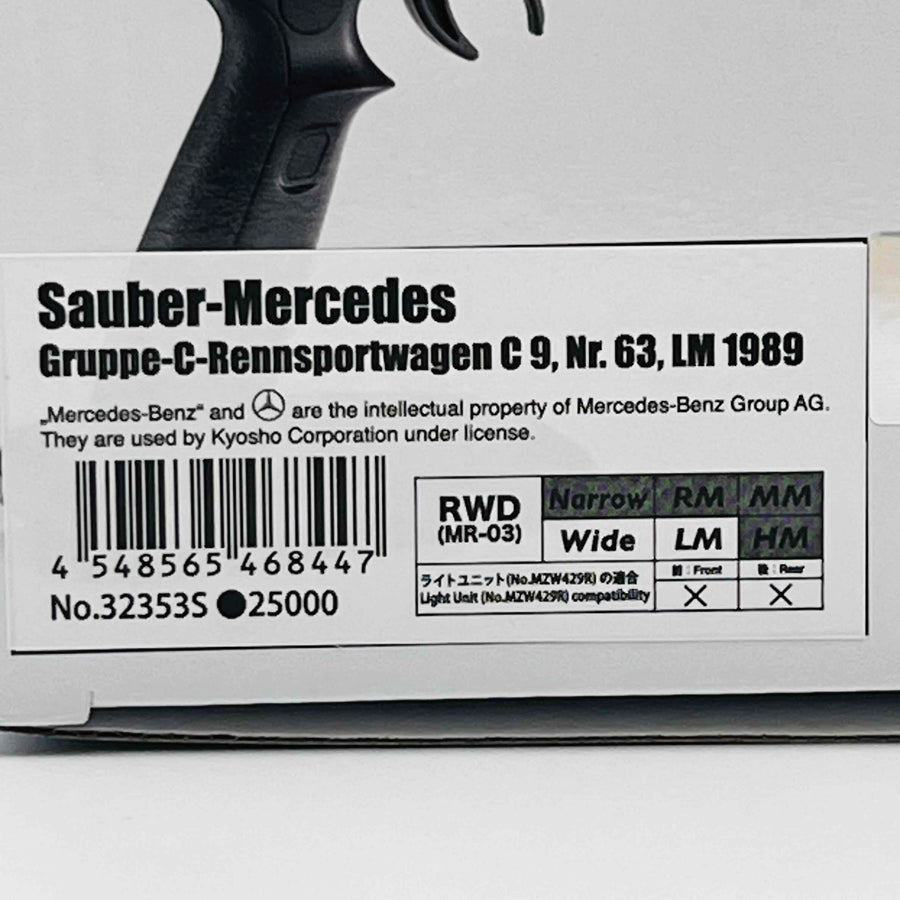 KYOSHO MINI-Z RWD Readyset Sauber-Mercedes C9, Nr.63, LM 1989 32353S
