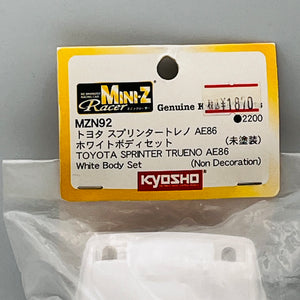 Kyosho Mini-z White Body Set Toyota Sprinter Trueno AE86 MZN92