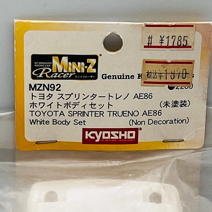 Kyosho Mini-z Racer White Body Set Toyota SPRINTER TRUENO AE86 MZN92