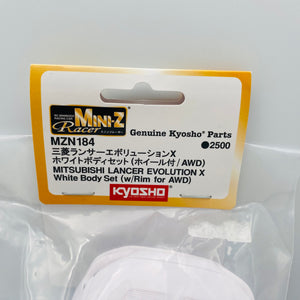 Kyosho Mini-z White Body Set Mitsubishi Lancer Evolution X MZN184