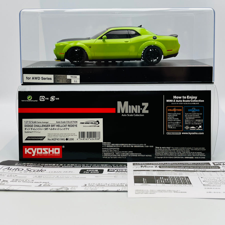 Kyosho Mini-z Body ASC DODGE CHALLEGER SRT HELLCAT REDEYE MZP451MG