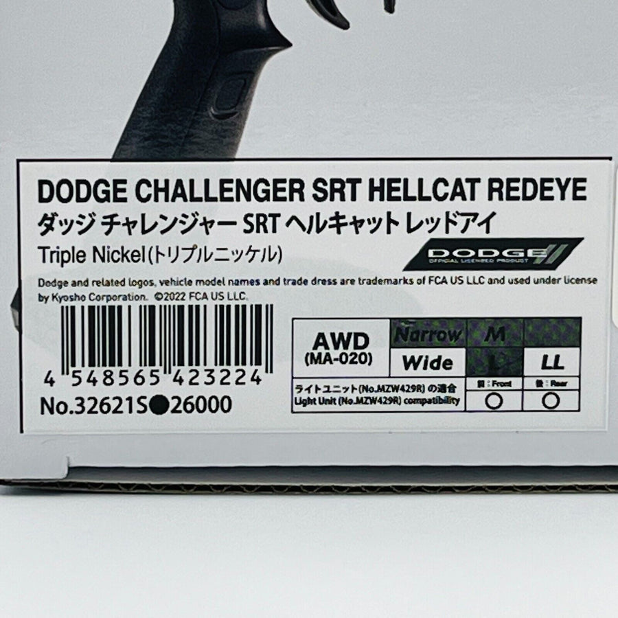 Kyosho MINI-Z Ready Set AWD Dodge Challenger SRT Hellcat Red Eye Silver 32621S