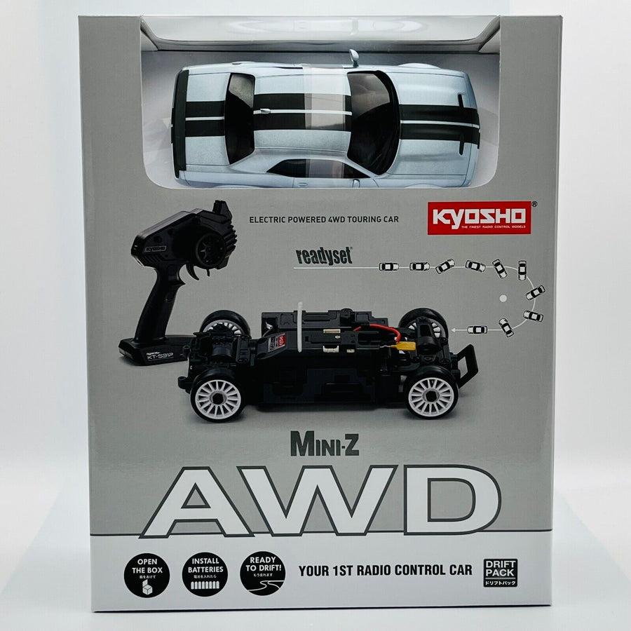 Kyosho MINI-Z Ready Set AWD Dodge Challenger SRT Hellcat Red Eye Silver 32621S