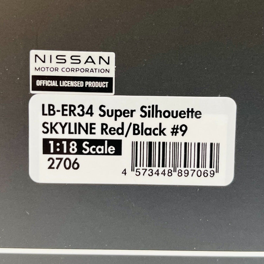 ignition 1/18 LB-ER34 Super Silhouette SKYLINE Red/Black #9 IG2706