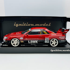 ignition 1/18 LB-ER34 Super Silhouette SKYLINE Red/Black #9 IG2706