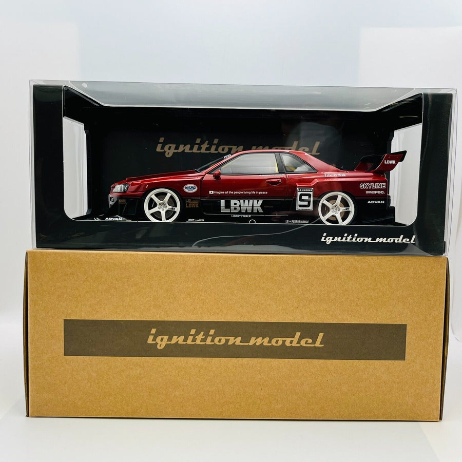 ignition 1/18 LB-ER34 Super Silhouette SKYLINE Red/Black #9 IG2706