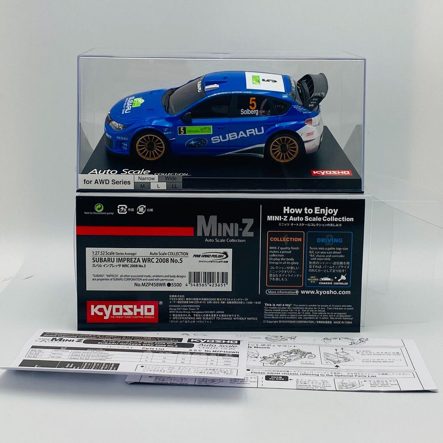 Kyosho MINI-Z Body ASC SUBARU IMPREZA WRC 2008 No.5 MZP458WR Blue