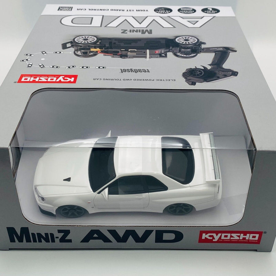 Kyosho MINI-Z AWD NISSAN SKYLINE GT-R R34 V.specⅡNür White 32629W