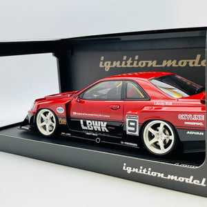 ignition 1/18 LB-ER34 Super Silhouette SKYLINE Red/Black #9 IG2706