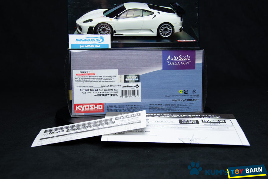 Kyosho Mini-z Body ASC Ferrari F430 GT GT Test Car White 2007 MZP328TW