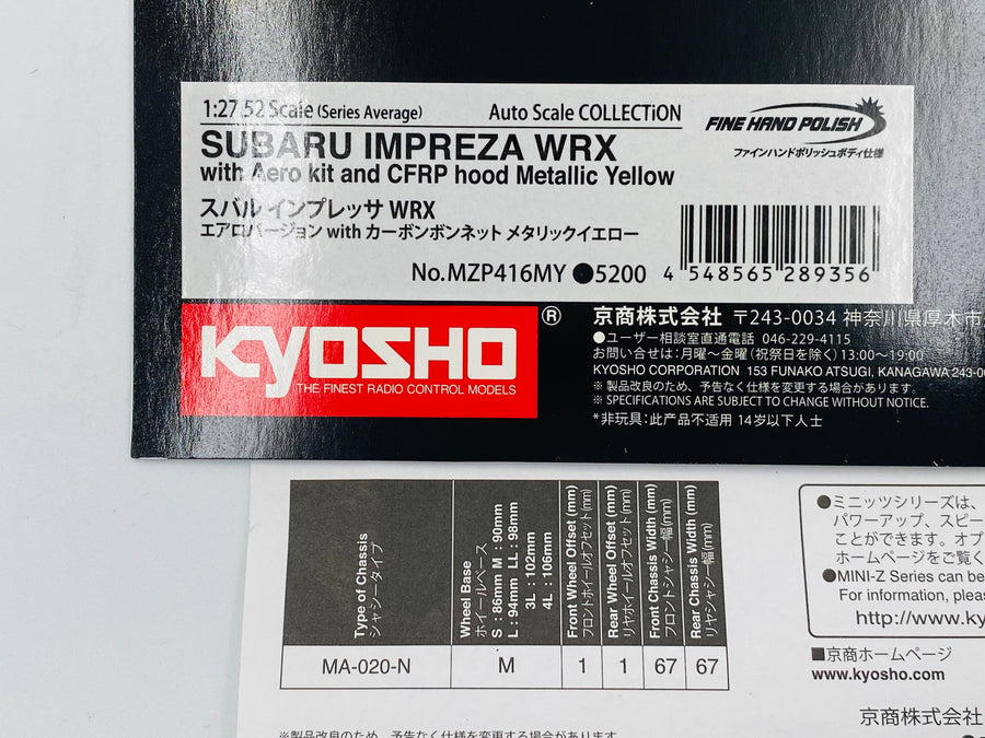 Kyosho Mini-z Body ASC SUBARU IMPREZA WRX MZP416MY