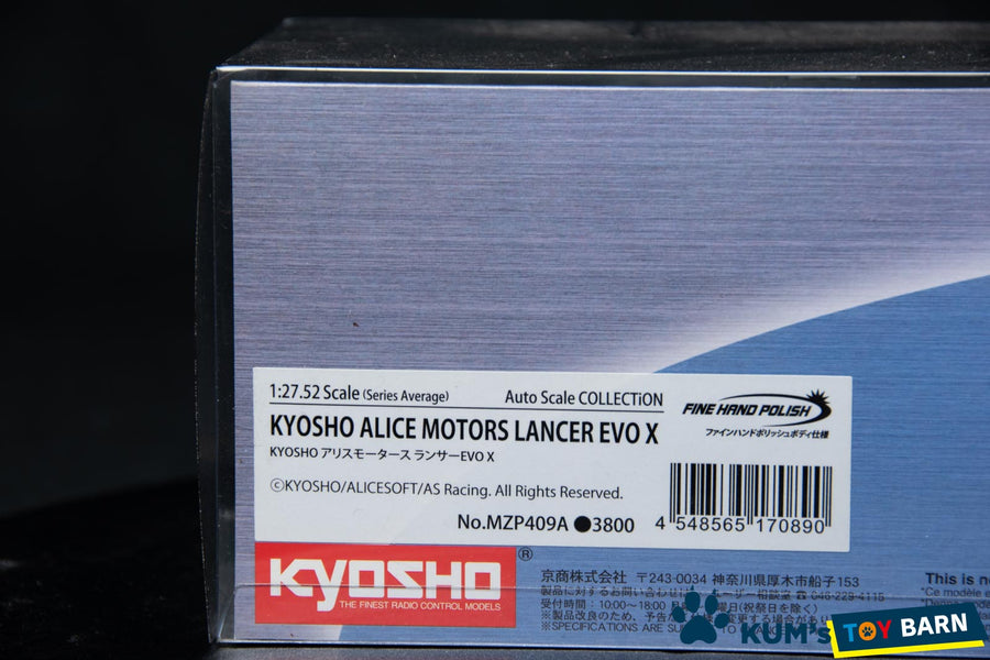 Kyosho Mini-z Body ASC MITSUBISHI KYOSHO ALICE MOTORS LANCER EVO X MZP409A