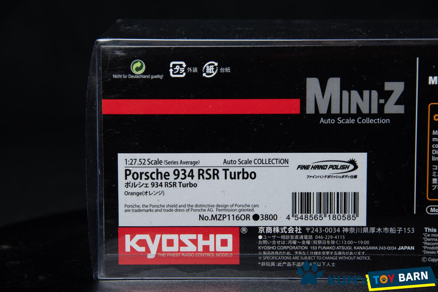 Kyosho Mini-z Body ASC Porsche 934 RSR Turbo MZP116OR