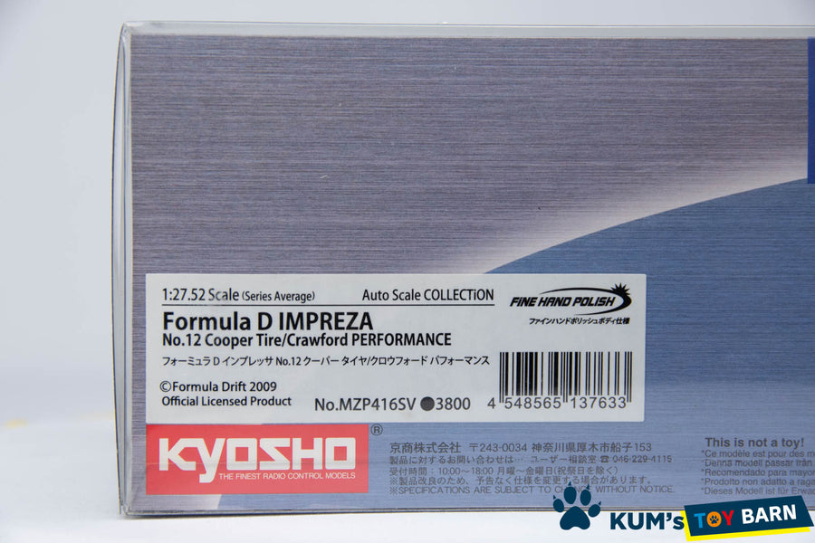 Kyosho Mini-z Body ASC SUBARU Formula D IMPREZA No.12 Cooper Tire Crawford PERFORMANCE MZP416SV