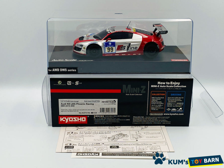 Kyosho Mini-z Body ASC AUDI R8 LMS Phoenix Racimg NBR 2010 #99 MZP419SL