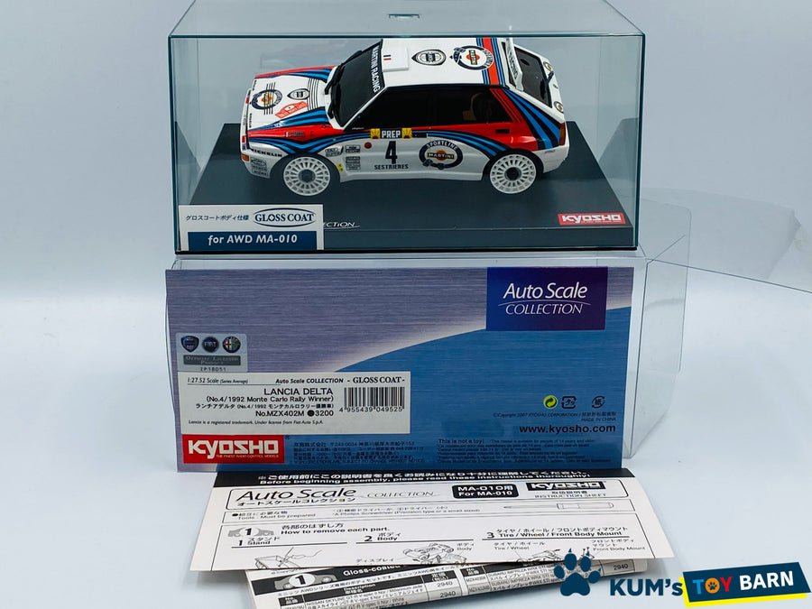 Kyosho Mini-z Body ASC LANCIA DELTA No.4/1992 Monte Carlo Rally Winner MZX402M