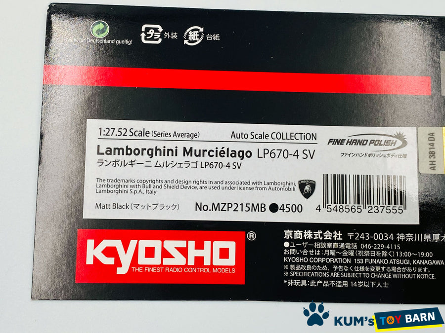 Kyosho Mini-z Body ASC Lamborghini Murciélago LP670-4 SV MZP215MB