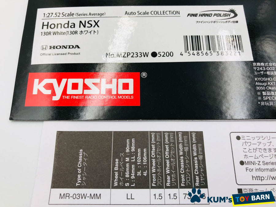 Kyosho Mini-z Body ASC HONDA NSX MZP233W